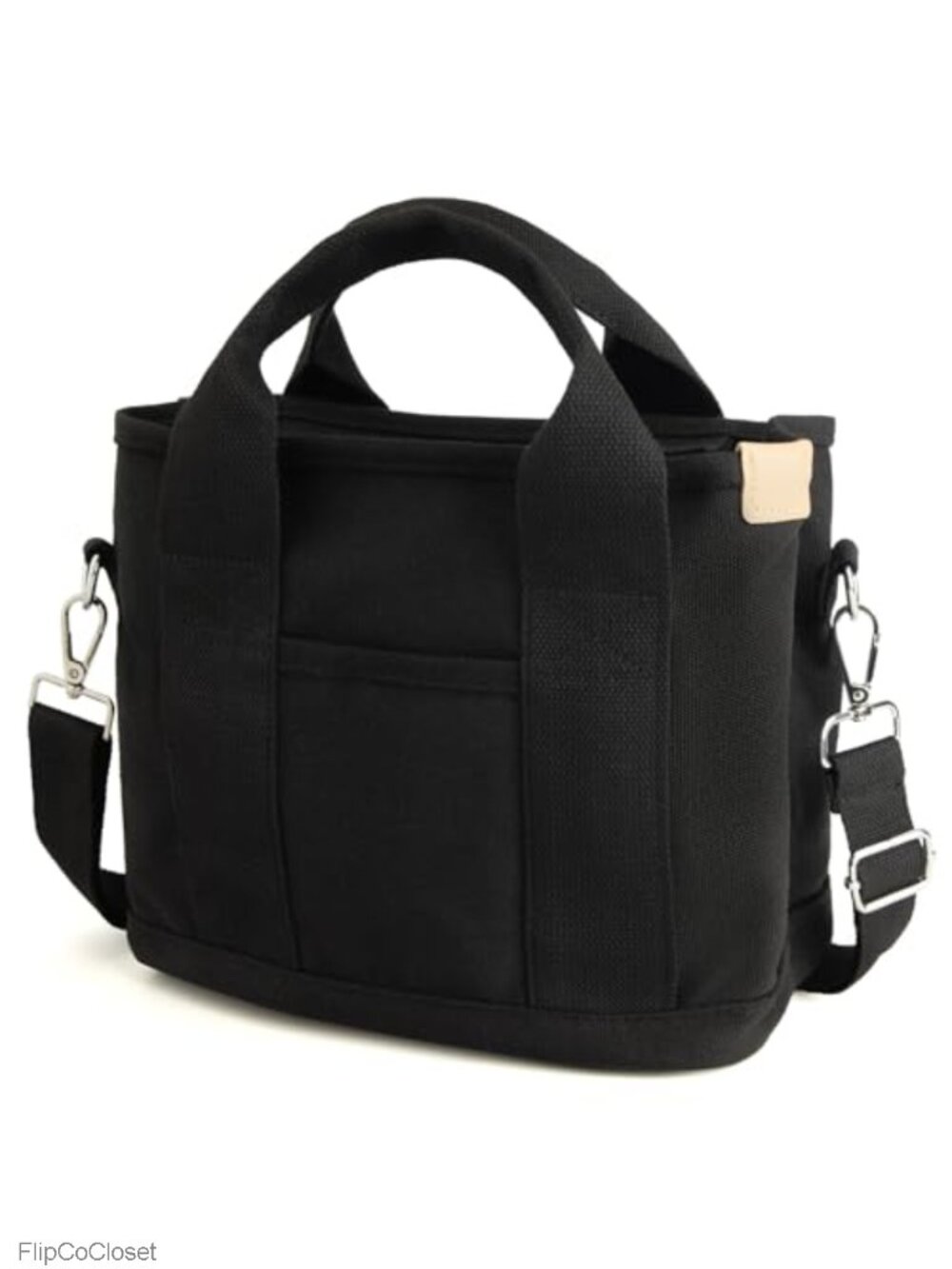 Small Canvas Tote Bag Mini Crossbody Purse with Zipper
